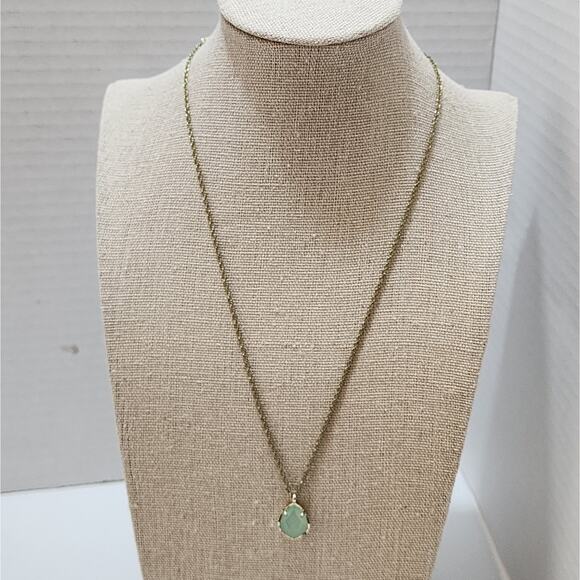 Kendra Scott "Signature" Kiri Gold plated Chalcedony Glass Pendant Necklace - Picture 5 of 6